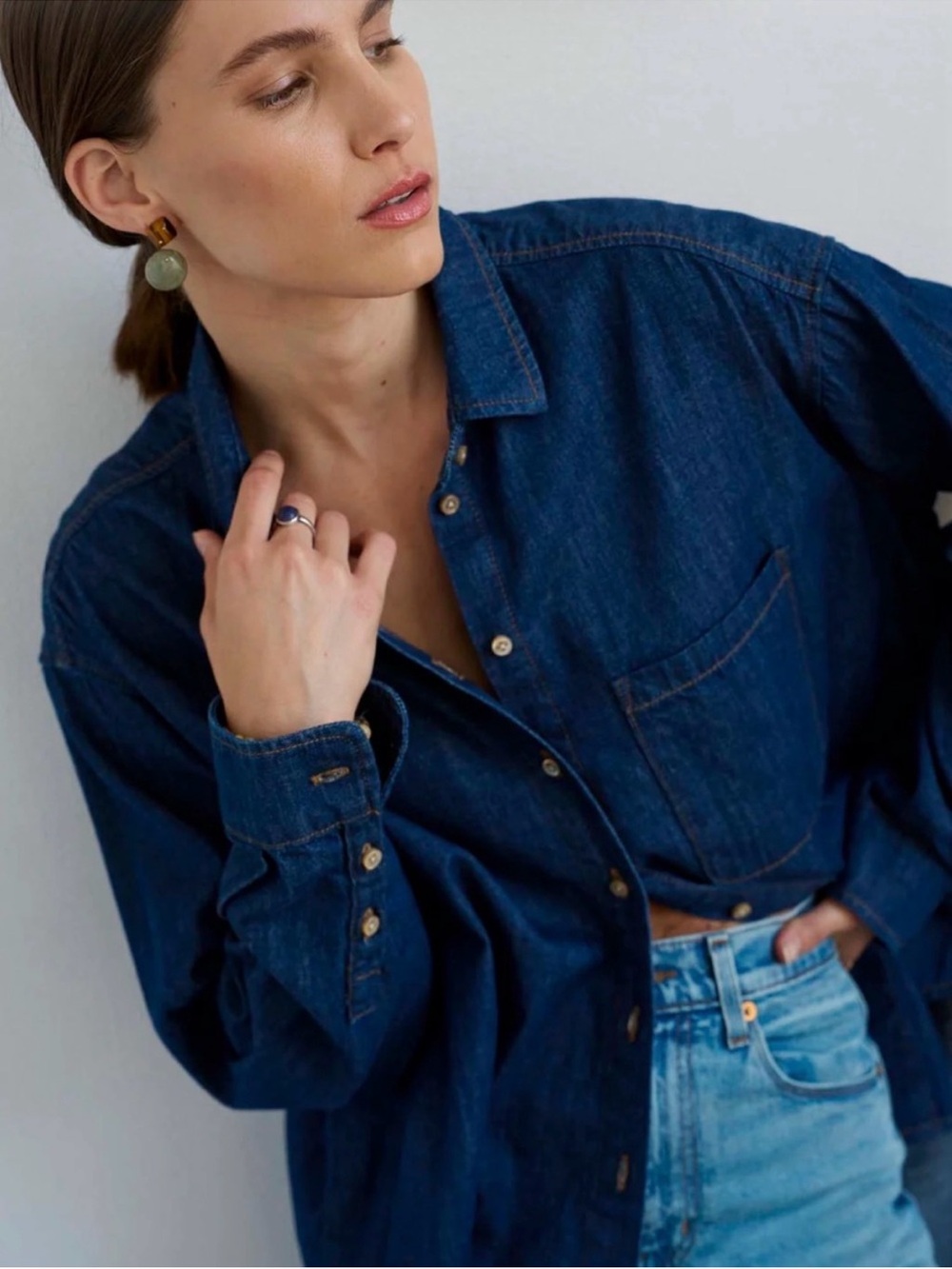 Jamie Haller Essential Shirt in Raw Rinse Size P (XS)